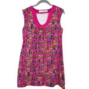 Tracy Negoshian Dress L Pink Sunbather Mini Retro Chic Preppy Coastal Colorful